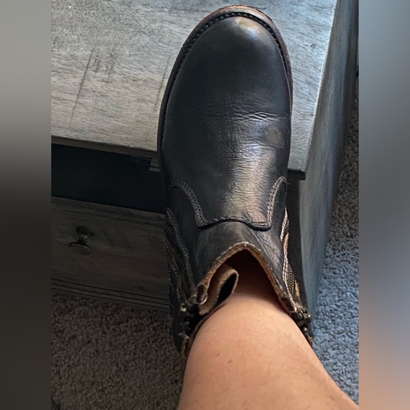 CCO🎉⬇️SHIP Bed Stu Eiffel WomenS 6 Bed Stu Eiffel Black Leather Zip Heeled Boots - Picture 12 of 14